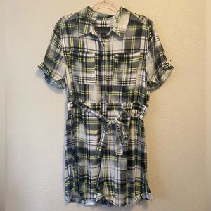 Wildfang x BP unisex Green and Grey Plaid Romper Size M